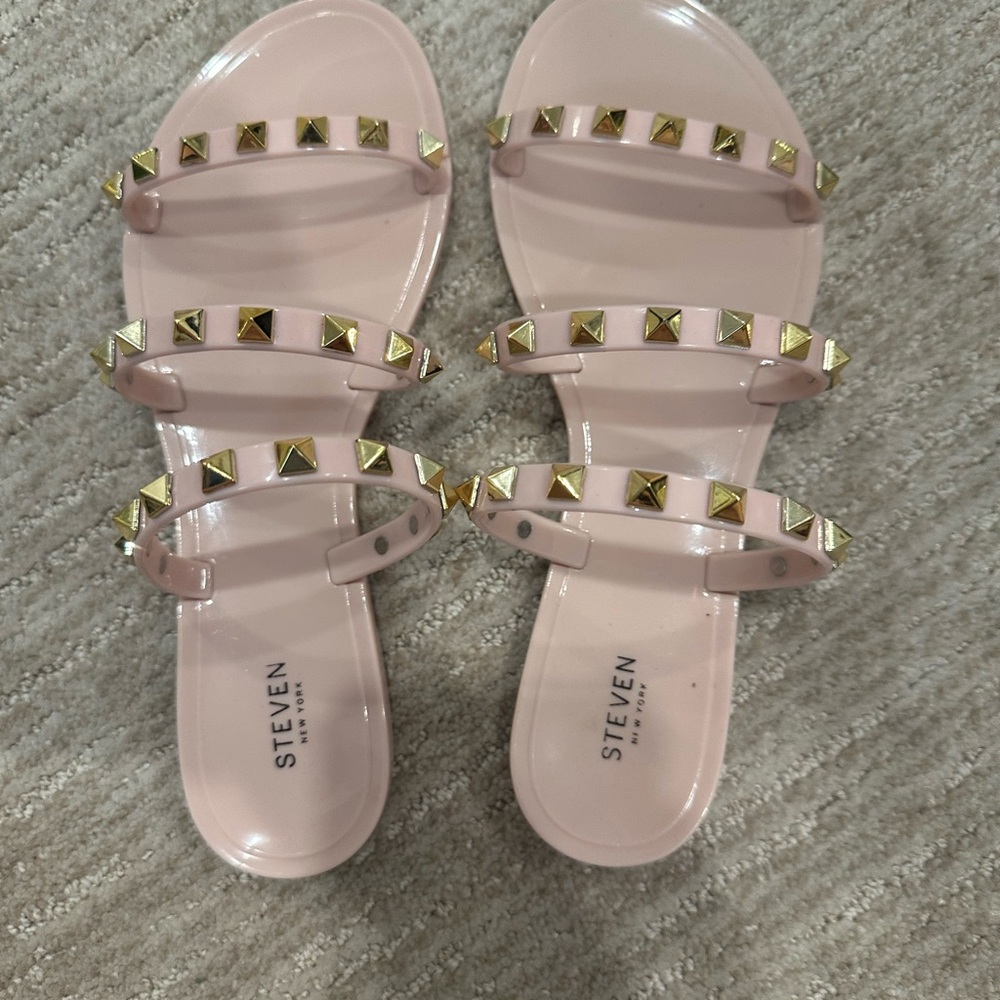 Pink and Gold Studded Sandals